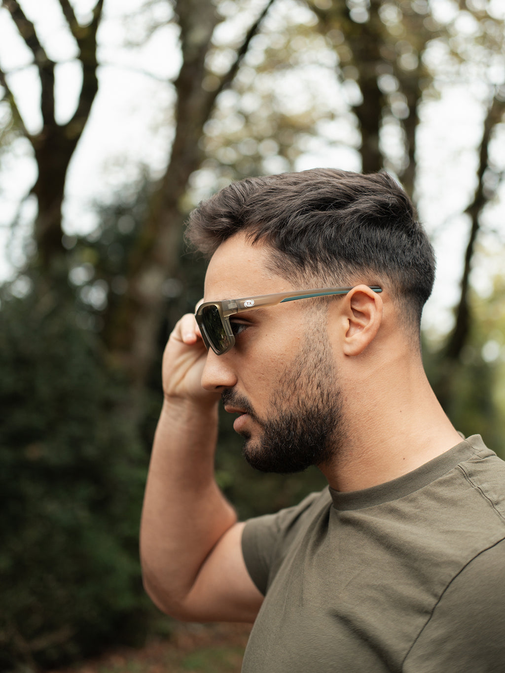 Lunettes de soleil homme rectangles cristal vert - Tx