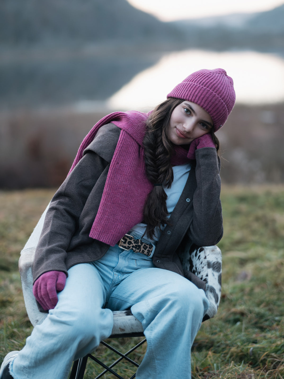 Echarpe rose fushia - Lulu Castagnette