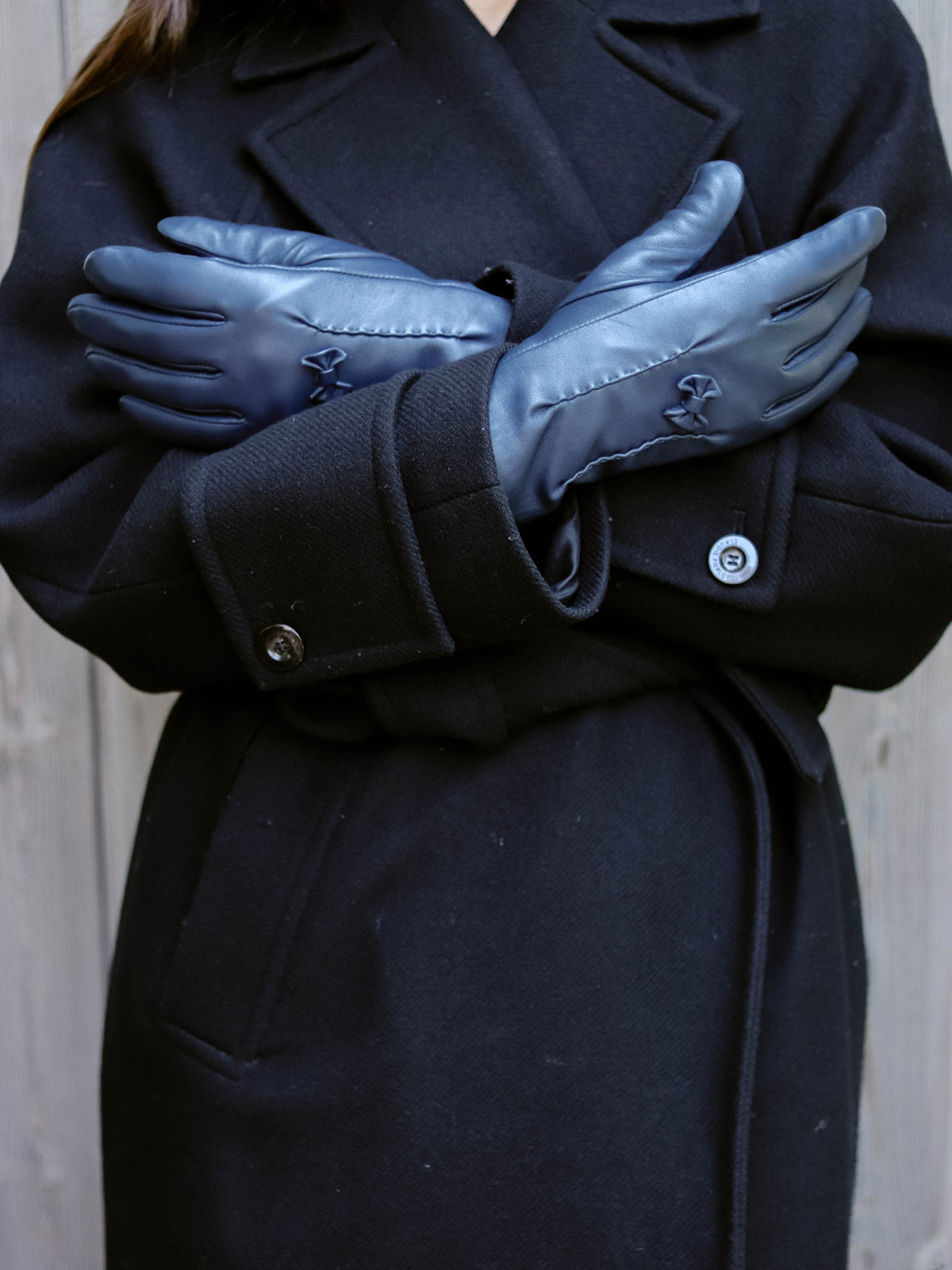 Gants tactiles en cuir marine - Little Marcel