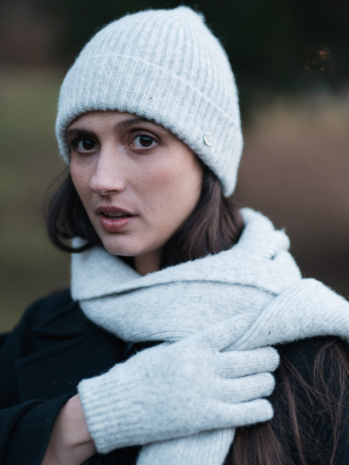 Bonnet en maille côtelée gris chiné - Nina Casari