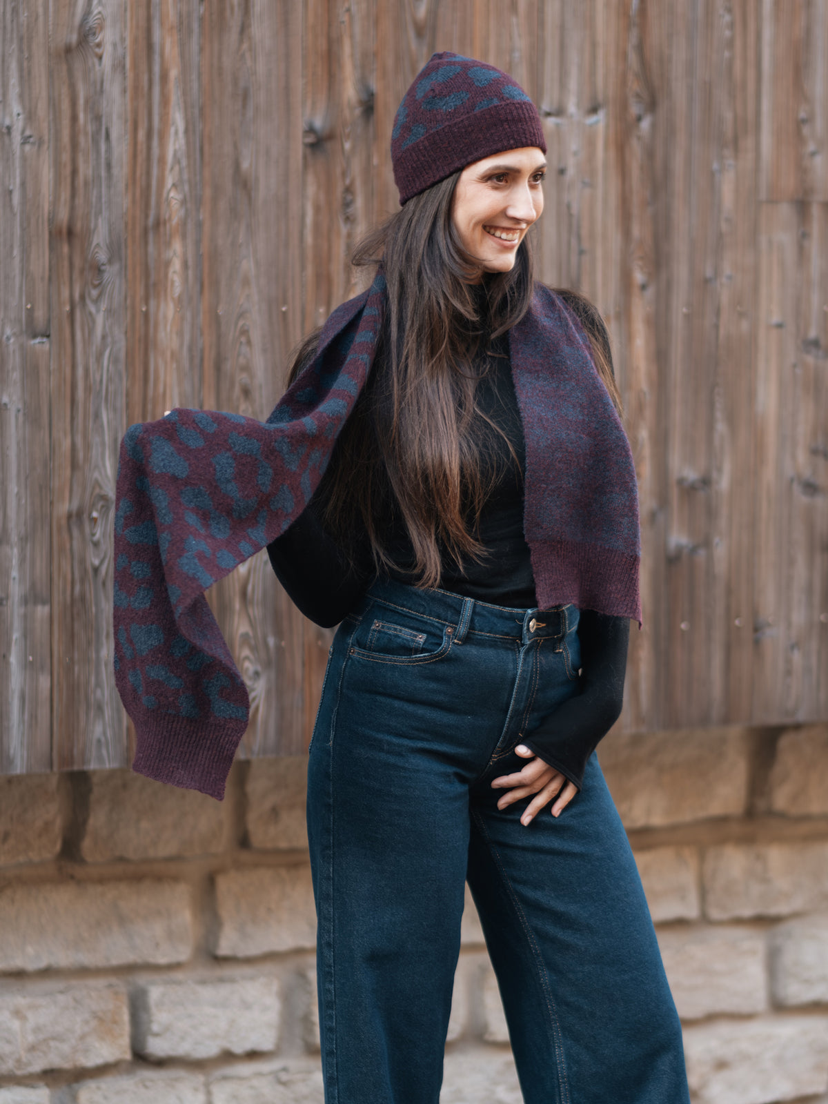 Bonnet en maille bordeaux - Nina Casari