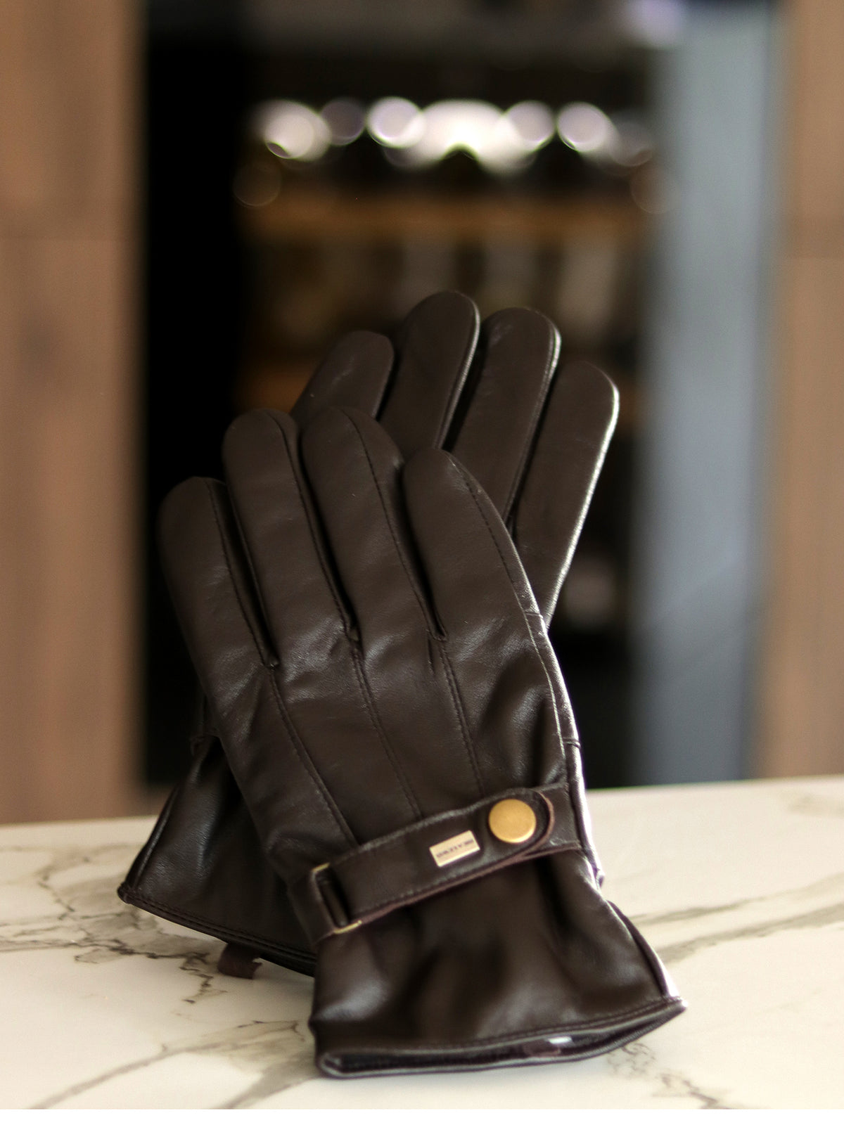 Gants tactiles en cuir marron - Rica Lewis