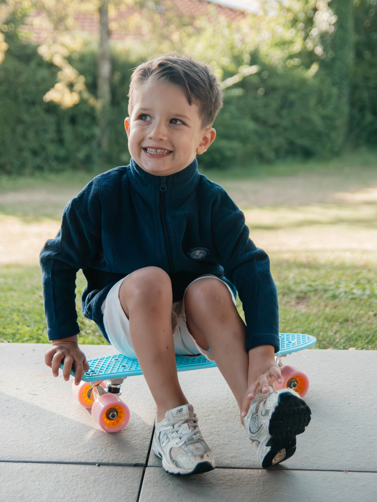 Veste polaire bleu marine avec écusson brodé - Little Jack