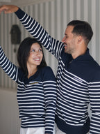 Pull marinière en maille col V - La Marinière par Sogema
