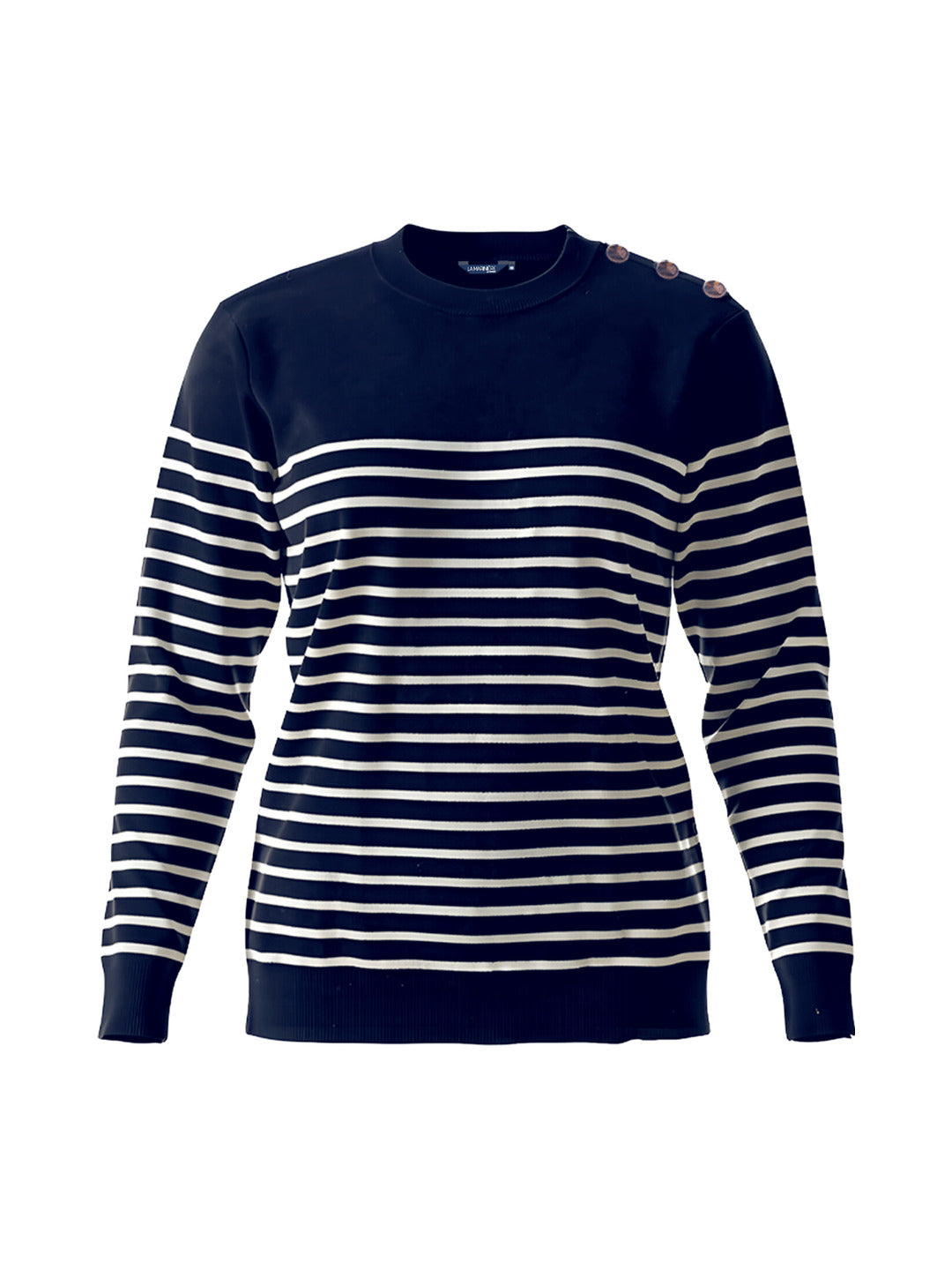 Pull marinière boutonné épaule - La Marinière par Sogema