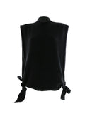 Pull sans manches en maille côtelée noir à col cheminée - Rodier
